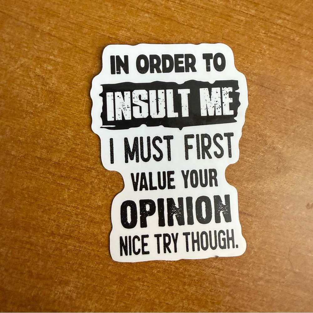 Black and‎ White Humorous Sticker